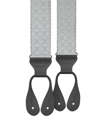 Rosewood Silver Silk Suspenders - KK & Jay Supply Co.
