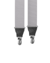 Silver Grosgrain Clip-on Suspenders - KK & Jay Supply Co.