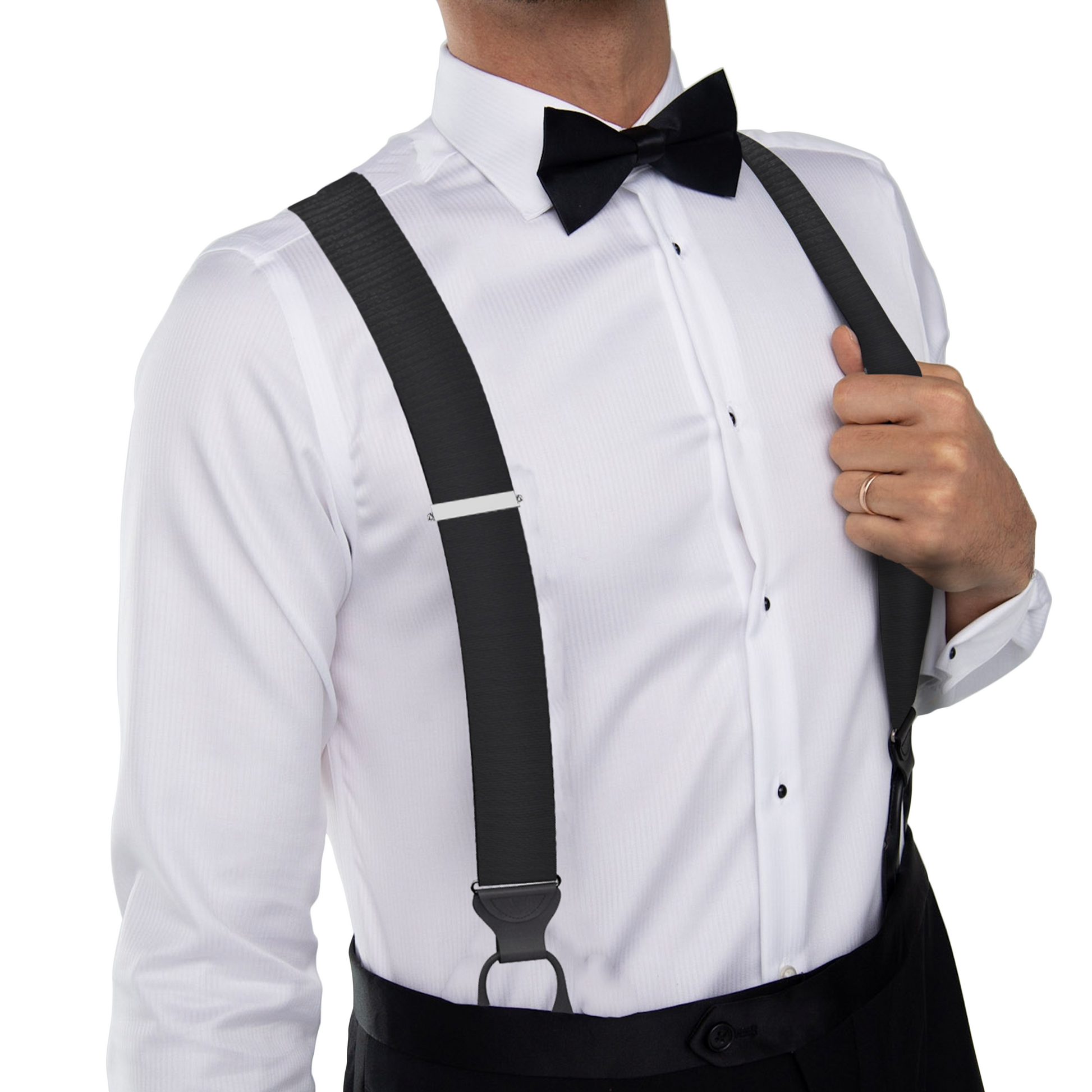 black dress shirt with suspenders KK & Jay Supply Co
