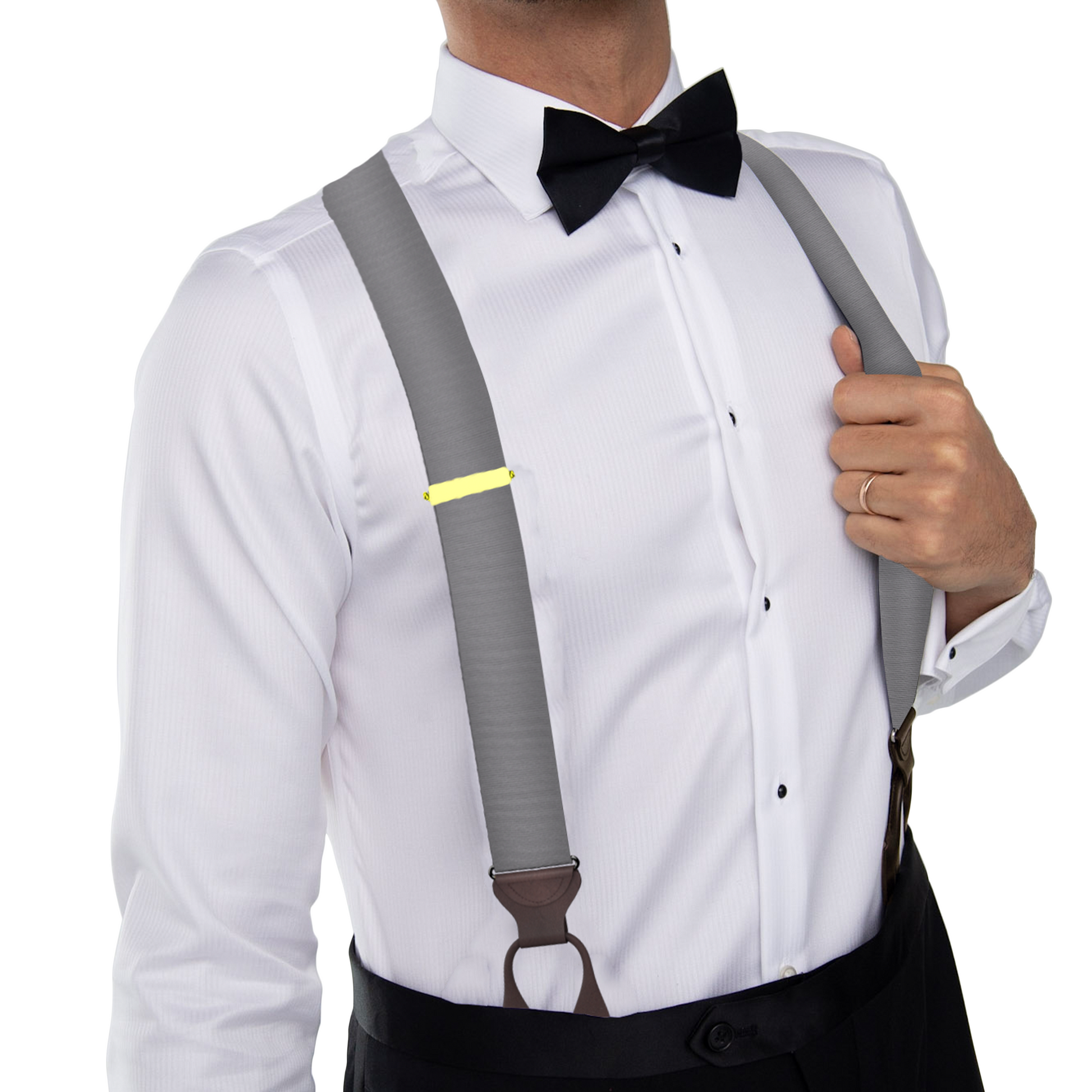 Grey Grosgrain Suspenders - KK & Jay Supply Co.