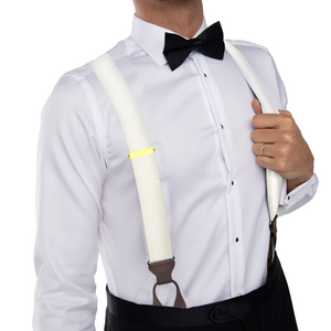Ivory Grosgrain Suspenders - KK & Jay Supply Co.