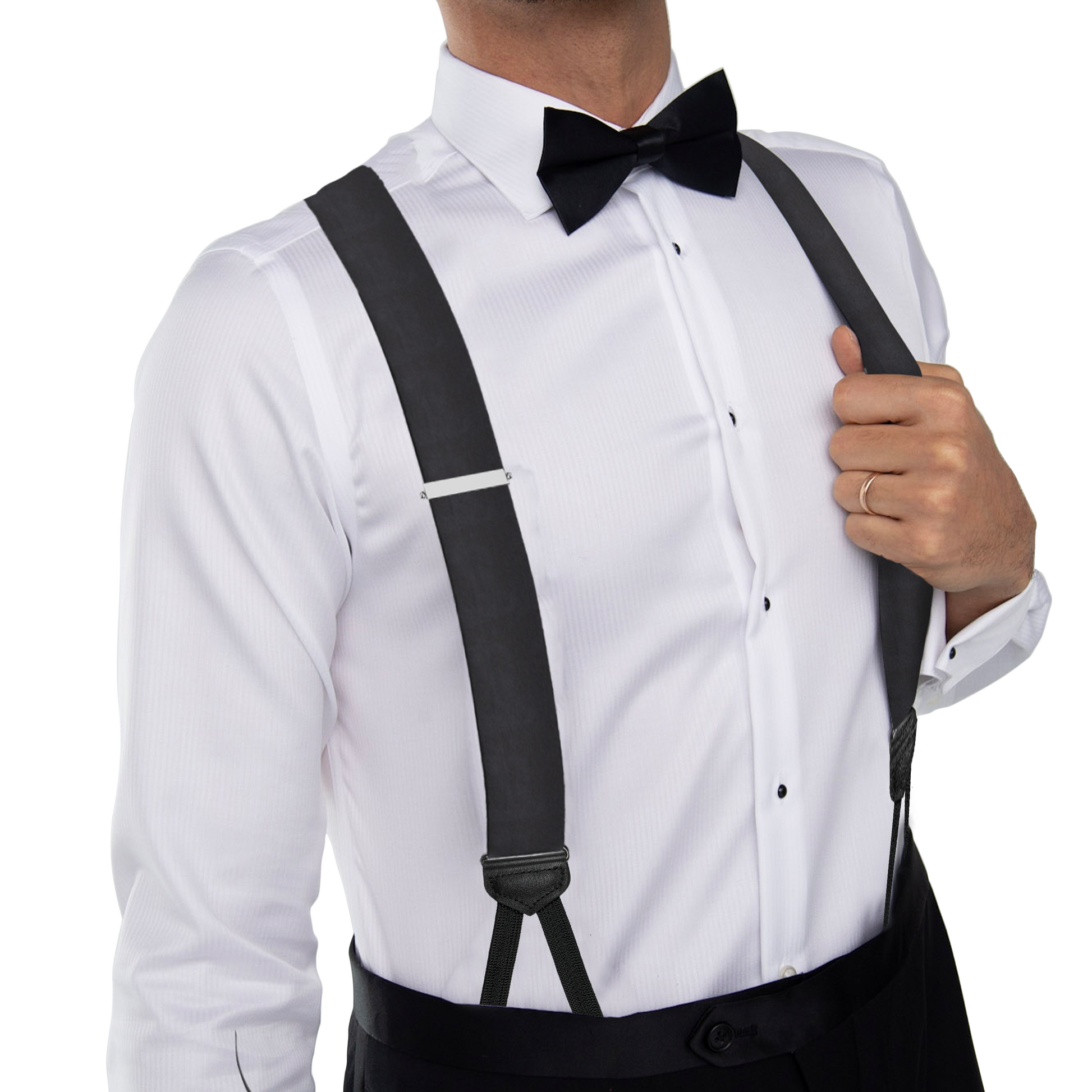 Black Silk Braided End Suspenders - KK & Jay Supply Co.