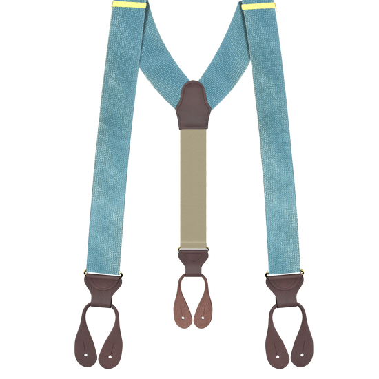 Limited Edition<br>Victor Aqua Silk Suspenders - KK & Jay Supply Co.