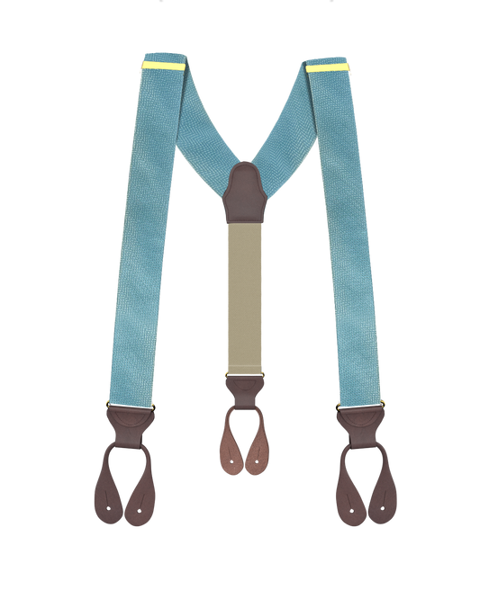 Limited Edition<br>Victor Aqua Silk Suspenders - KK & Jay Supply Co.