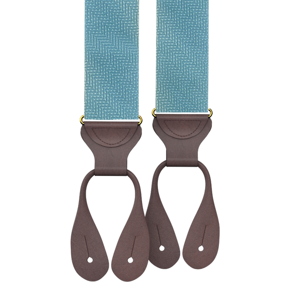 Limited Edition<br>Victor Aqua Silk Suspenders - KK & Jay Supply Co.