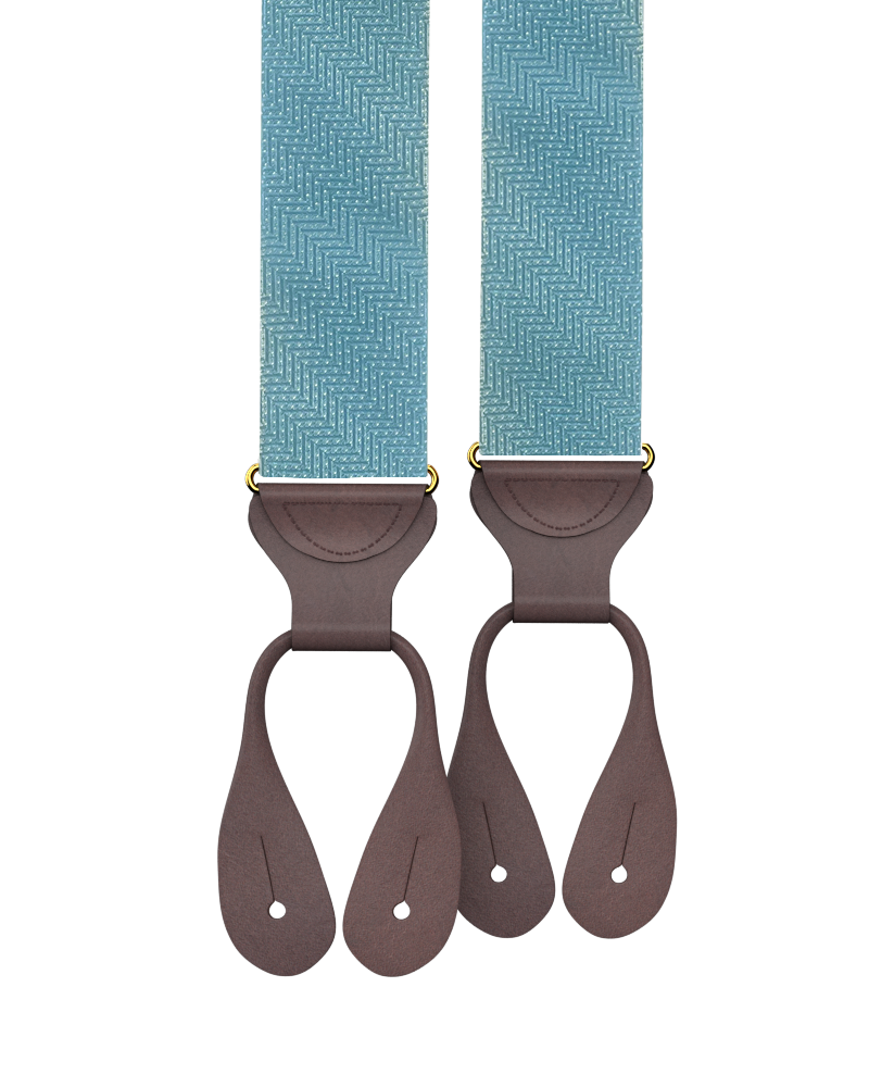 Limited Edition<br>Victor Aqua Silk Suspenders - KK & Jay Supply Co.