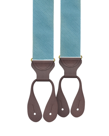 Limited Edition<br>Victor Aqua Silk Suspenders - KK & Jay Supply Co.