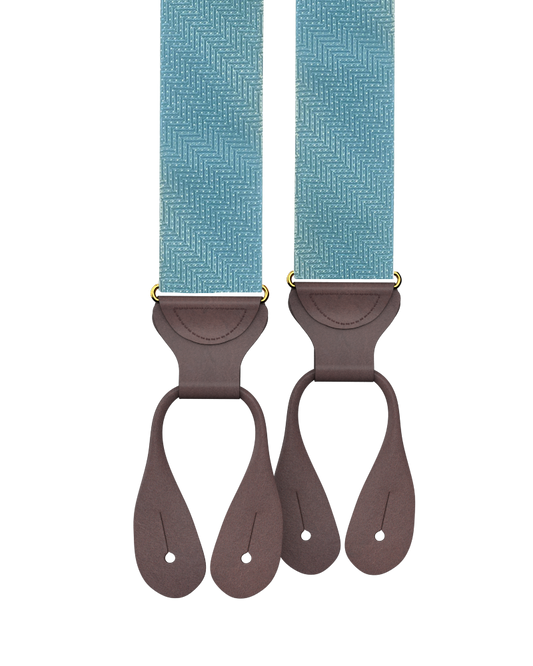 Limited Edition<br>Victor Aqua Silk Suspenders - KK & Jay Supply Co.