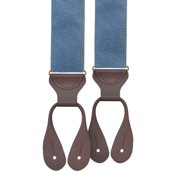 Limited Edition<br>Victor Blue Silk Suspenders - KK & Jay Supply Co.