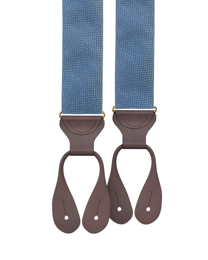 Limited Edition<br>Victor Blue Silk Suspenders - KK & Jay Supply Co.