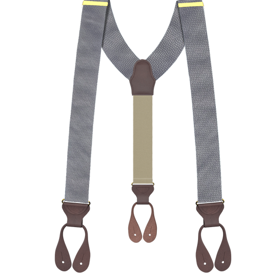 Limited Edition<br>Victor Grey Silk Suspenders - KK & Jay Supply Co.