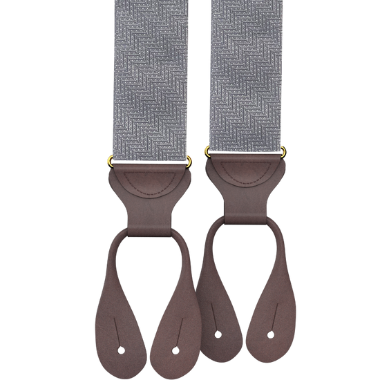 Limited Edition<br>Victor Grey Silk Suspenders - KK & Jay Supply Co.