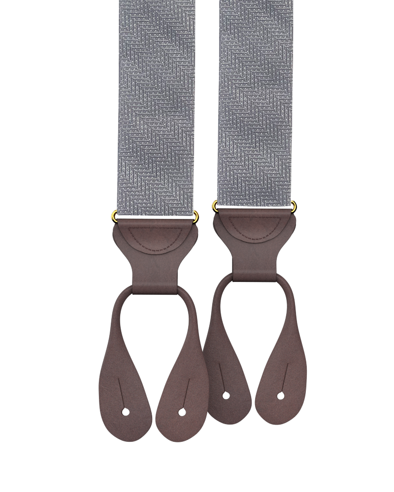 Limited Edition<br>Victor Grey Silk Suspenders - KK & Jay Supply Co.