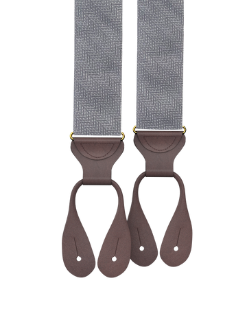 Limited Edition<br>Victor Grey Silk Suspenders - KK & Jay Supply Co.