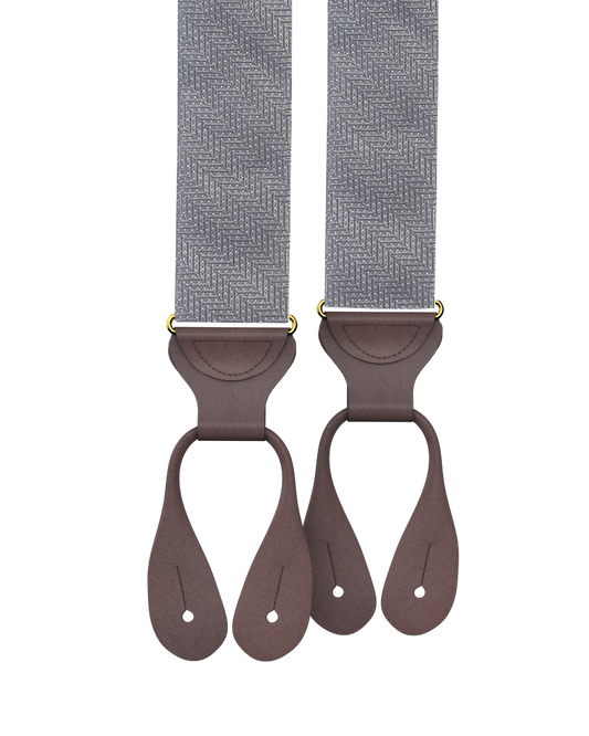 Limited Edition<br>Victor Grey Silk Suspenders - KK & Jay Supply Co.