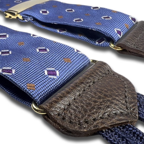 Limited Edition<br>Cambreleng Blue Silk Suspenders - KK & Jay Supply Co.