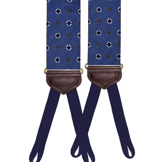 Limited Edition<br>Cambreleng Blue Silk Suspenders - KK & Jay Supply Co.