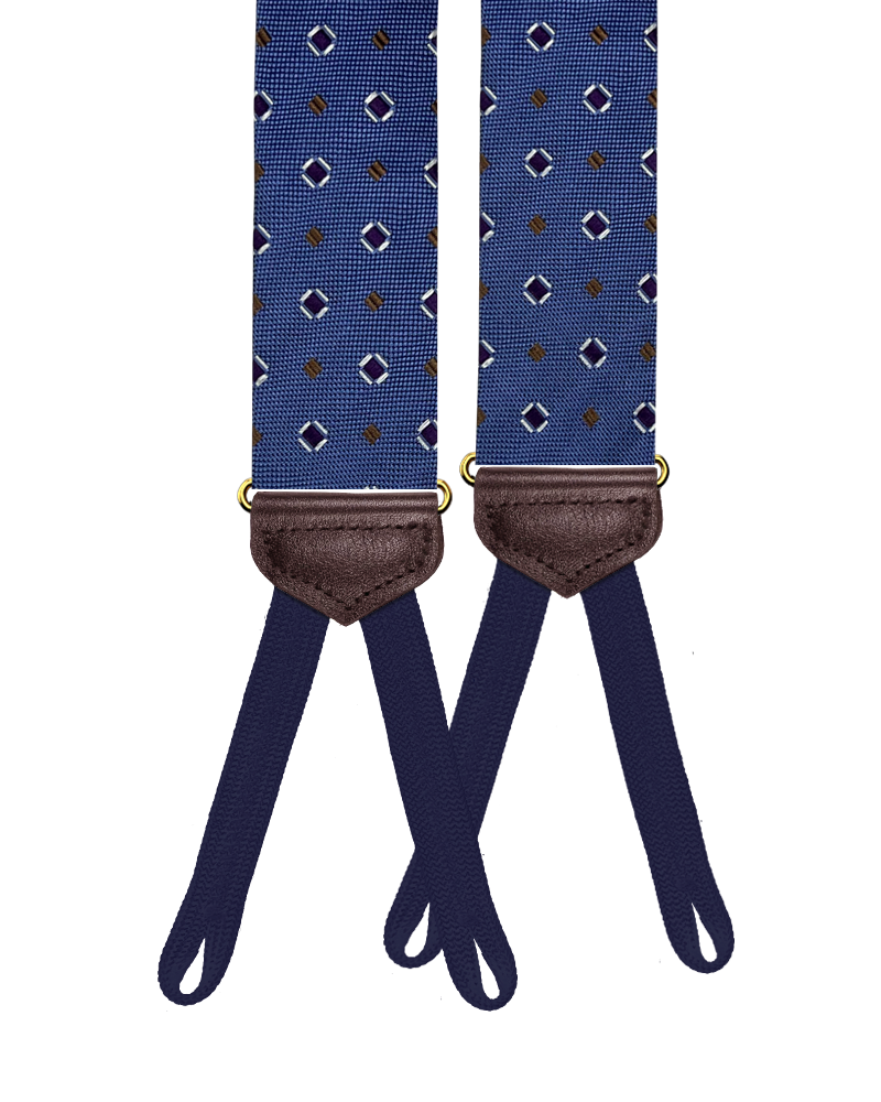 Limited Edition<br>Cambreleng Blue Silk Suspenders - KK & Jay Supply Co.