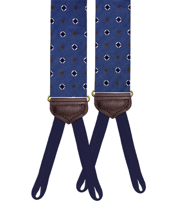 Limited Edition<br>Cambreleng Blue Silk Suspenders - KK & Jay Supply Co.