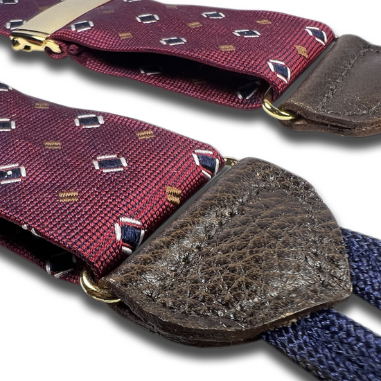 Limited Edition<br>Cambreleng Maroon Silk Suspenders - KK & Jay Supply Co.
