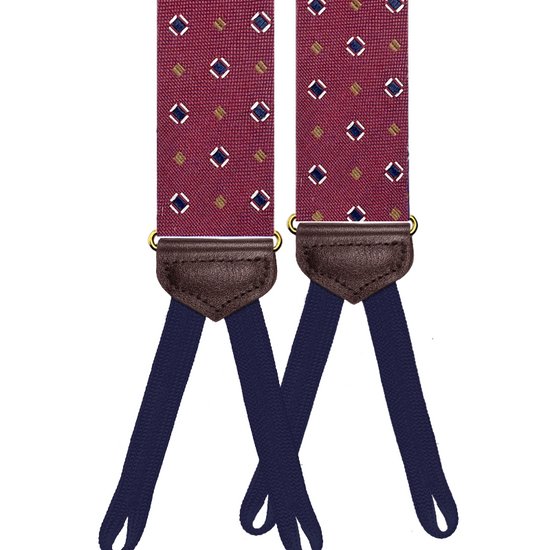Limited Edition<br>Cambreleng Maroon Silk Suspenders - KK & Jay Supply Co.