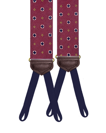 Limited Edition<br>Cambreleng Maroon Silk Suspenders - KK & Jay Supply Co.