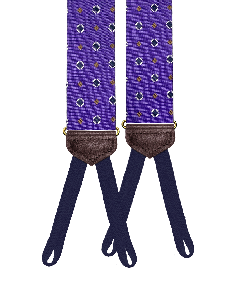 Limited Edition<br>Cambreleng Purple Silk Suspenders - KK & Jay Supply Co.