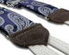 Limited Edition<br>Charlotte Navy Paisley Silk Suspenders - KK & Jay Supply Co.