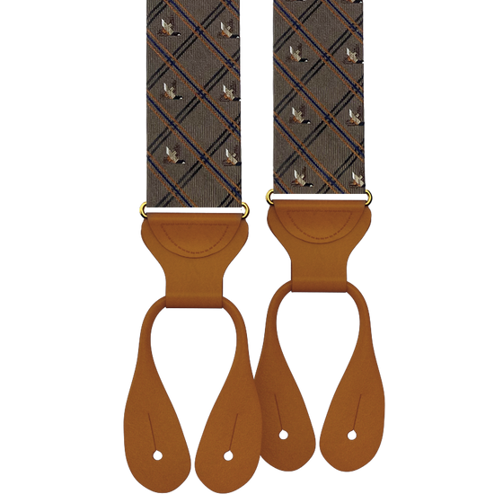 Limited Edition<br>Gillespi Silk Suspenders - Brown - KK & Jay Supply Co.