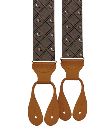 Limited Edition<br>Gillespi Silk Suspenders - Brown - KK & Jay Supply Co.
