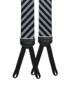 Limited Edition<br>Hudson Stripe Black/Grey Suspenders - KK & Jay Supply Co.