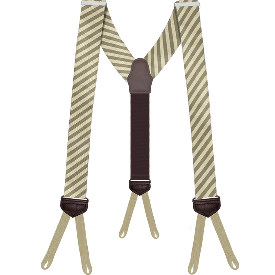 Limited Edition<br>Hudson Stripe Sage/Ivory Suspenders - KK & Jay Supply Co.
