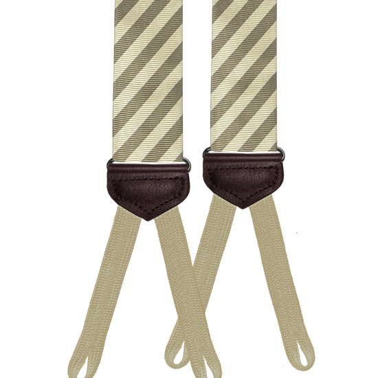 Limited Edition<br>Hudson Stripe Sage/Ivory Suspenders - KK & Jay Supply Co.