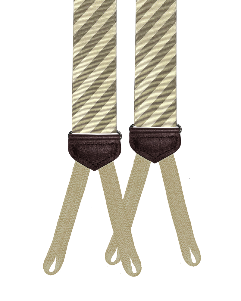 Limited Edition<br>Hudson Stripe Sage/Ivory Suspenders - KK & Jay Supply Co.