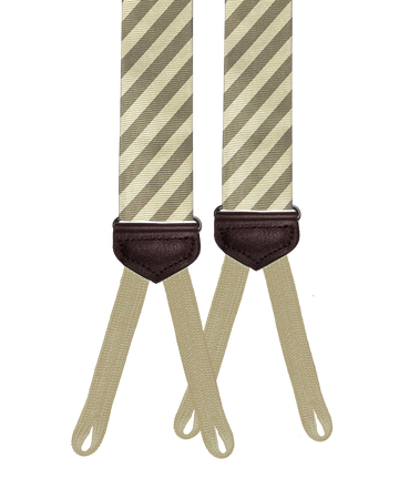 Limited Edition<br>Hudson Stripe Sage/Ivory Suspenders - KK & Jay Supply Co.