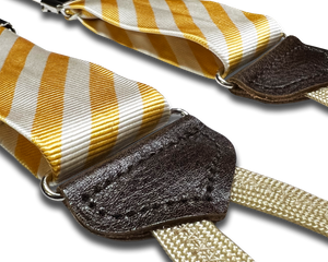 Limited Edition<br>Hudson Stripe Yellow/Ivory Suspenders - KK & Jay Supply Co.
