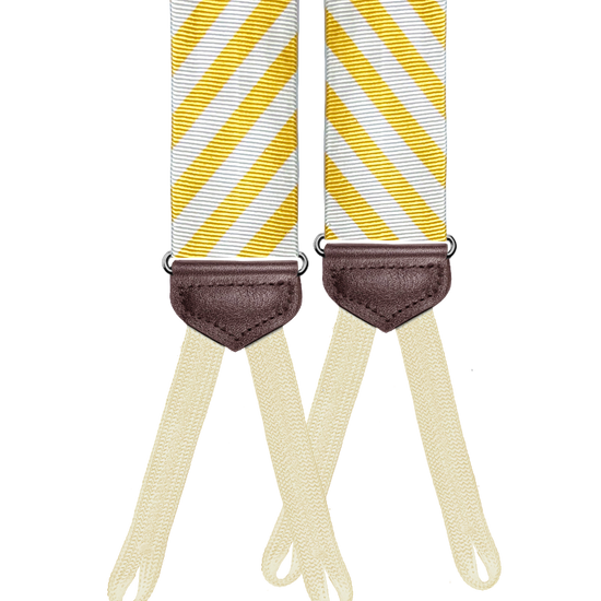 Limited Edition<br>Hudson Stripe Yellow/Ivory Suspenders - KK & Jay Supply Co.