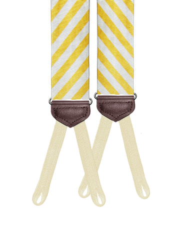 Limited Edition<br>Hudson Stripe Yellow/Ivory Suspenders - KK & Jay Supply Co.