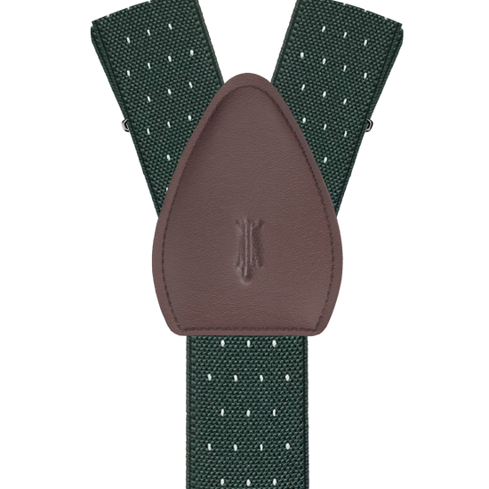 Jackson Dot Forest Green/White Shirttail Garters - KK & Jay Supply Co.