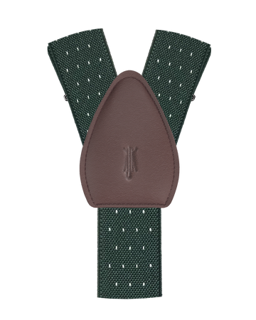 Jackson Dot Forest Green/White Shirttail Garters - KK & Jay Supply Co.