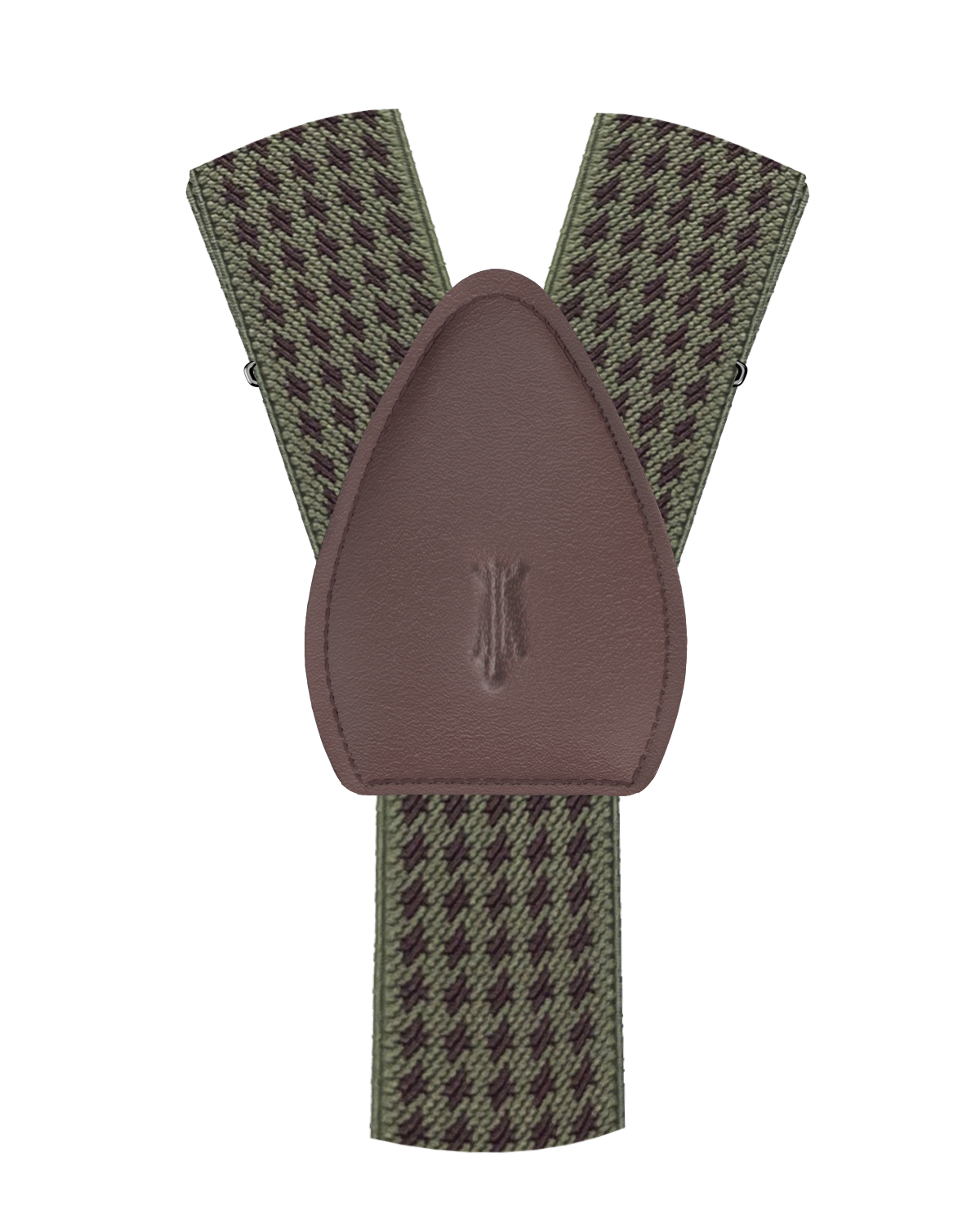 Newbold Houndstooth Olive/Maroon Shirttail Garters - KK & Jay Supply Co.