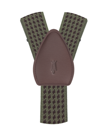 Newbold Houndstooth Olive/Maroon Shirttail Garters - KK & Jay Supply Co.