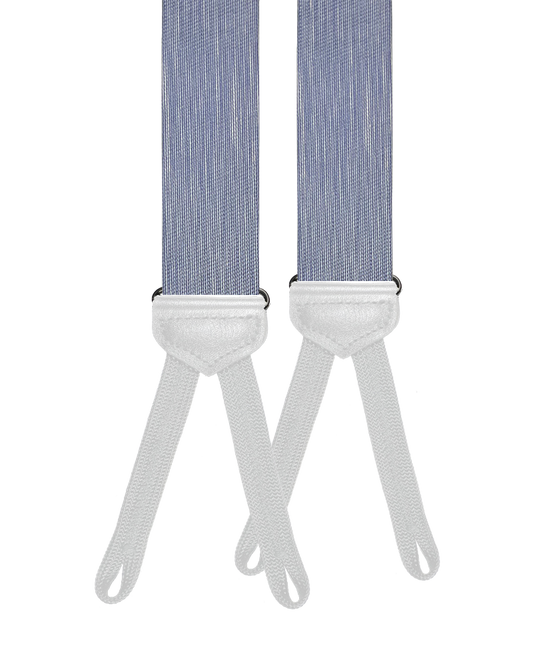 Limited Edition<br>Noble Blue Raw Silk Suspenders - KK & Jay Supply Co.