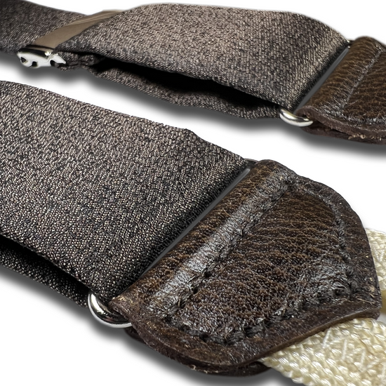 Limited Edition<br>Ogden Crepe Silk Suspenders - Brown - KK & Jay Supply Co.