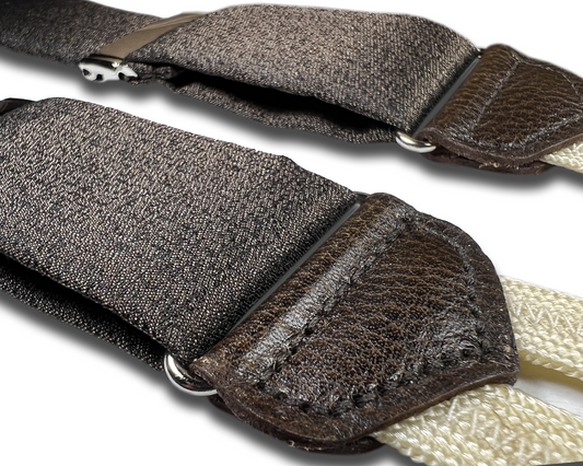 Limited Edition<br>Ogden Crepe Silk Suspenders - Brown - KK & Jay Supply Co.
