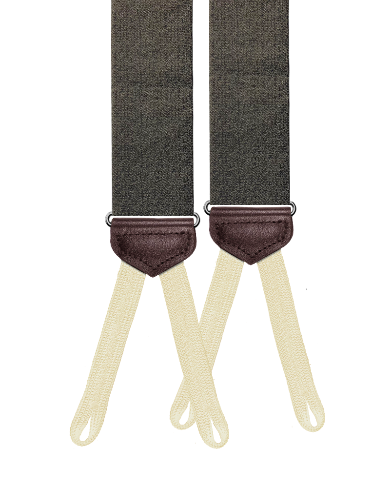 Limited Edition<br>Ogden Crepe Silk Suspenders - Brown - KK & Jay Supply Co.
