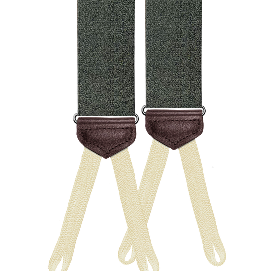 Limited Edition<br>Ogden Crepe Silk Suspenders - Sage - KK & Jay Supply Co.