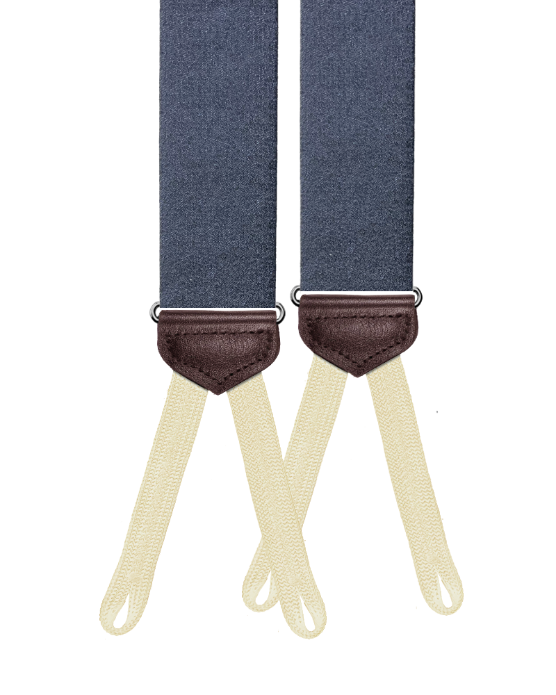 Limited Edition<br>Ogden Crepe Silk Suspenders - Navy - KK & Jay Supply Co.