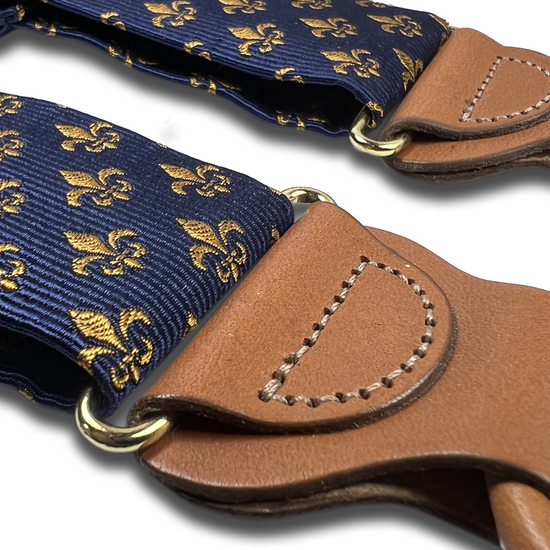 Limited Edition<br>Parisfal Silk Suspenders - Navy - KK & Jay Supply Co.