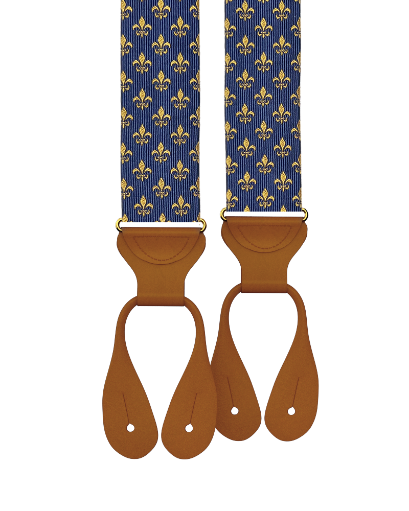 Limited Edition<br>Parisfal Silk Suspenders - Navy - KK & Jay Supply Co.